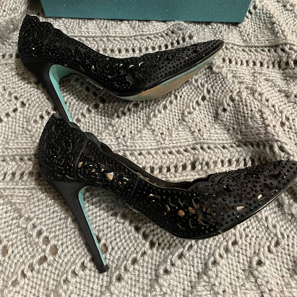 Betsey Johnson Black Sparkling Heels